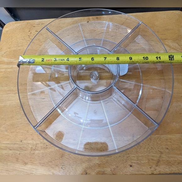 New Lazy Susan Snack And Dip Tray, Clear Rotating Storage Organizer, T11MIS - Picture 5 of 5